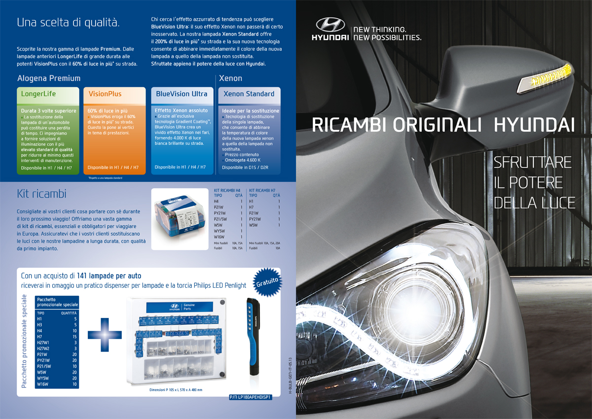 Hyundai automotive lighting brochure - cover and back